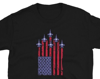 Blue Angels Shirt US Navy 4th of July Independence Day Thunderbird Flyover Shirt Patriotic Unisex T-Shirt