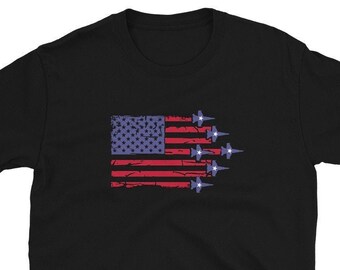 Blue Angels Shirt US Navy 4th of July Independence Day Thunderbird Flyover Shirt Patriotic Unisex T-Shirt