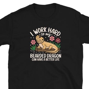 Bearded Dragon Shirt, Bearded Dragon Lover Pet Gift, Floral Bearded Dragon Tshirt Unisex