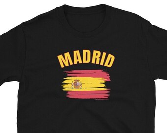 España Camiseta Barcelona Ciudad Fútbol Fútbol Viajes Europa Española Madrid Camiseta Unisex