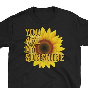 Solros T-shirt Gul Blomma Liv Citat Inspirerande Motiverande Blommig Solsken Mamma Gåva T-shirt Svart