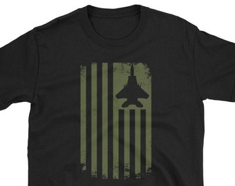 F15 Military US Jet Pilot Fighter Pilot USA Flag F15 Eagle Airplane Plane Aircraft Veteran