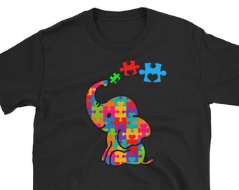 Autism Shirt Awareness Shirt Autism Mom Shirt Cute Elephant Gift Kid Autism Shirt Unisex T-Shirt