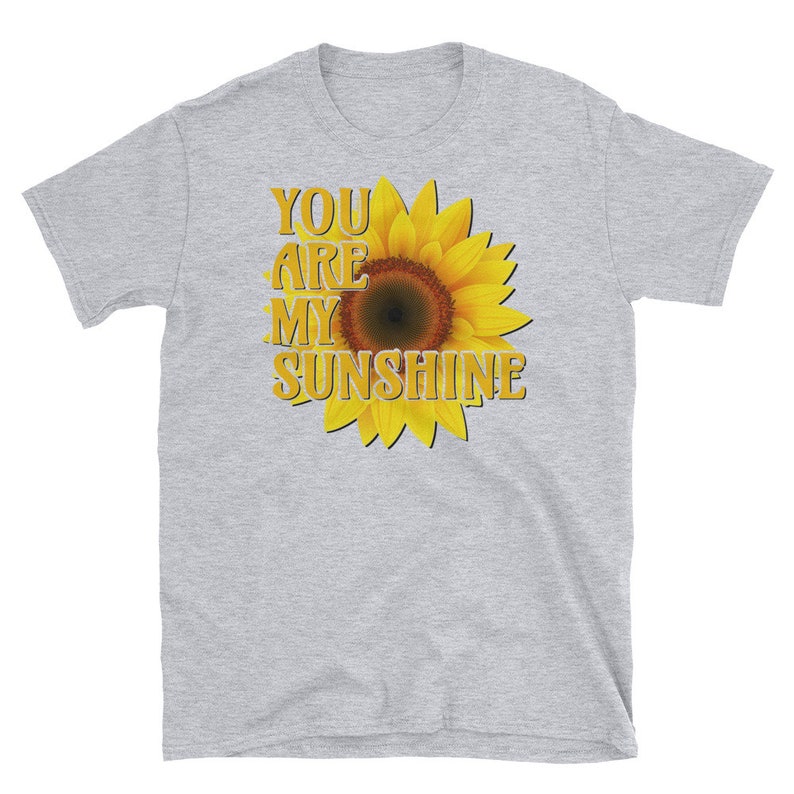 Solros T-shirt Gul Blomma Liv Citat Inspirerande Motiverande Blommig Solsken Mamma Gåva T-shirt Sport Grey