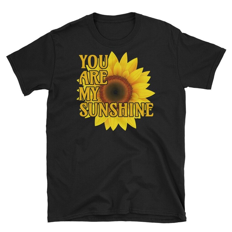 Solros T-shirt Gul Blomma Liv Citat Inspirerande Motiverande Blommig Solsken Mamma Gåva T-shirt Svart