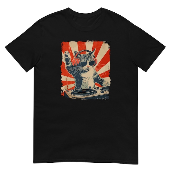 DJ Cat T-Shirt - Perfect DJ Gift - Festival Clothing for Electronic Music Lovers
