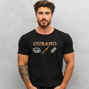 Cuban Art Cigar Shirt Cohiba Domino Coffee Cuba Gift Unisex T-Shirt Designed and Printed in USA