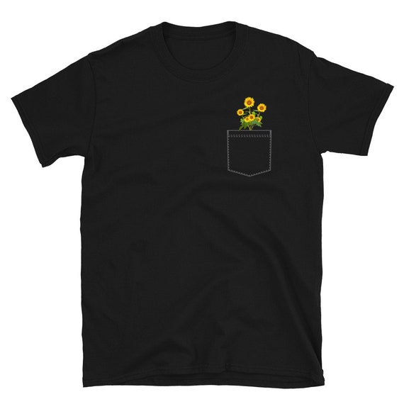 Sunflower Shirt Yellow Flower Sunflower Tshirt Sunshine Shirt Pocket Summer Unisex T-Shirt