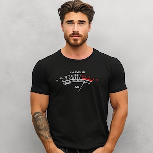 VU Meter dj Shirt Audio Engineer Analog Classic Hi Fi DJ T-Shirt Short-Sleeve Unisex