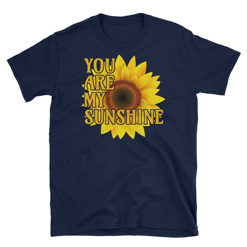 Solros T-shirt Gul Blomma Liv Citat Inspirerande Motiverande Blommig Solsken Mamma Gåva T-shirt Navy