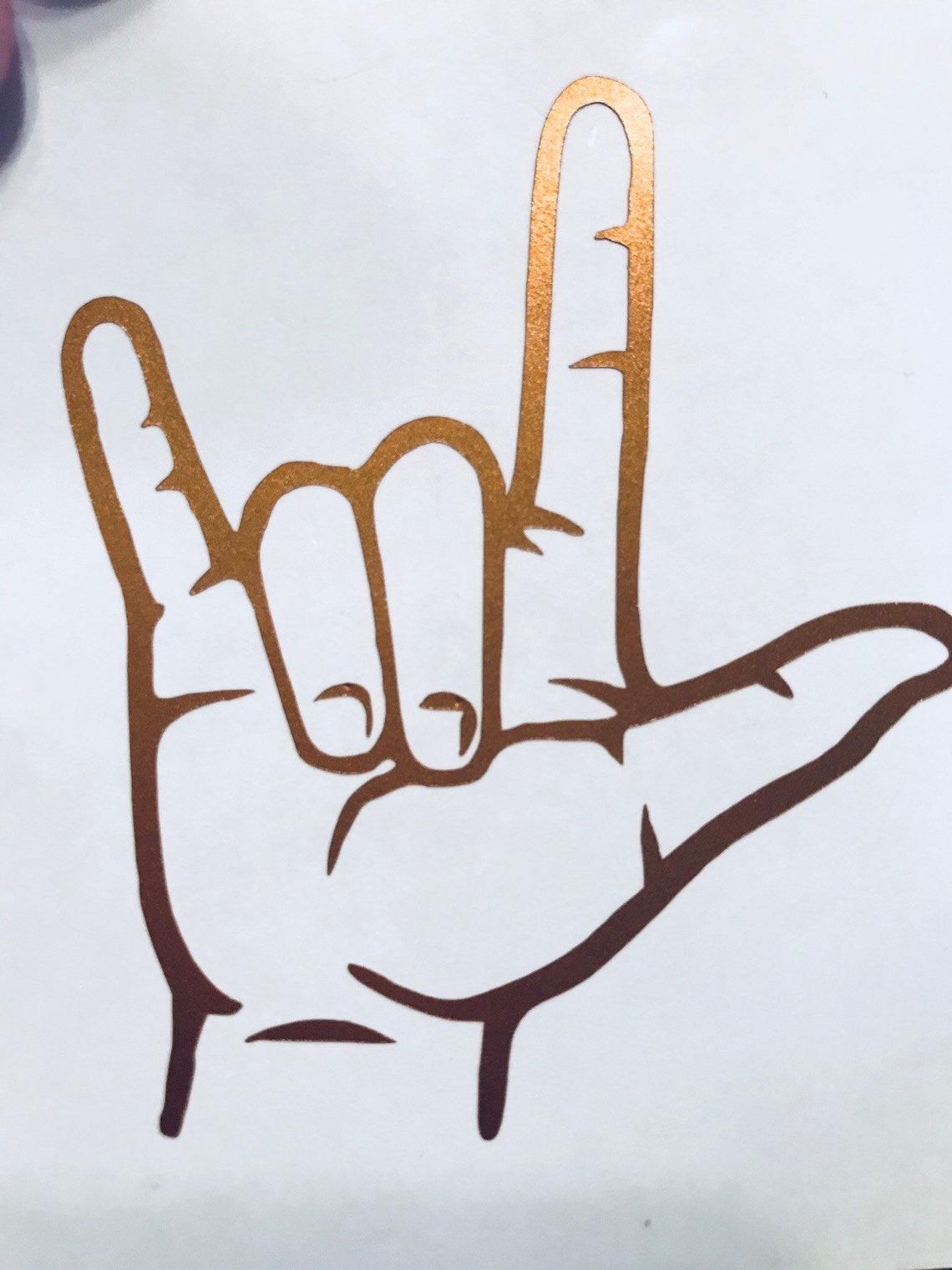 Deaf ASL I Love You ILY Sign Language Handshape Decal Sticker Etsy
