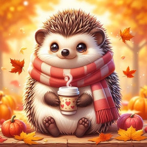 Impressions d'art Animaux mignons buvant du café - Adorables illustrations d'animaux sur le thème du café pour la décoration intérieure, cadeaux et cafés - Lot de 60 images