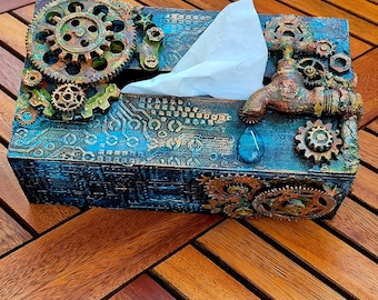 Industriële steampunkstyle tissuebox