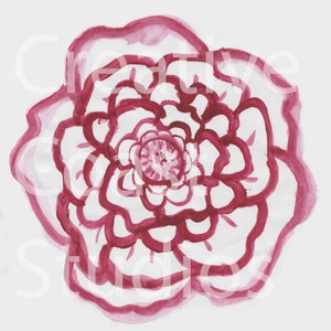 Peony Flower Downloadable Watercolor Art Print Original Artwork Digital Printable Wall Art Rose Decor Flower Art