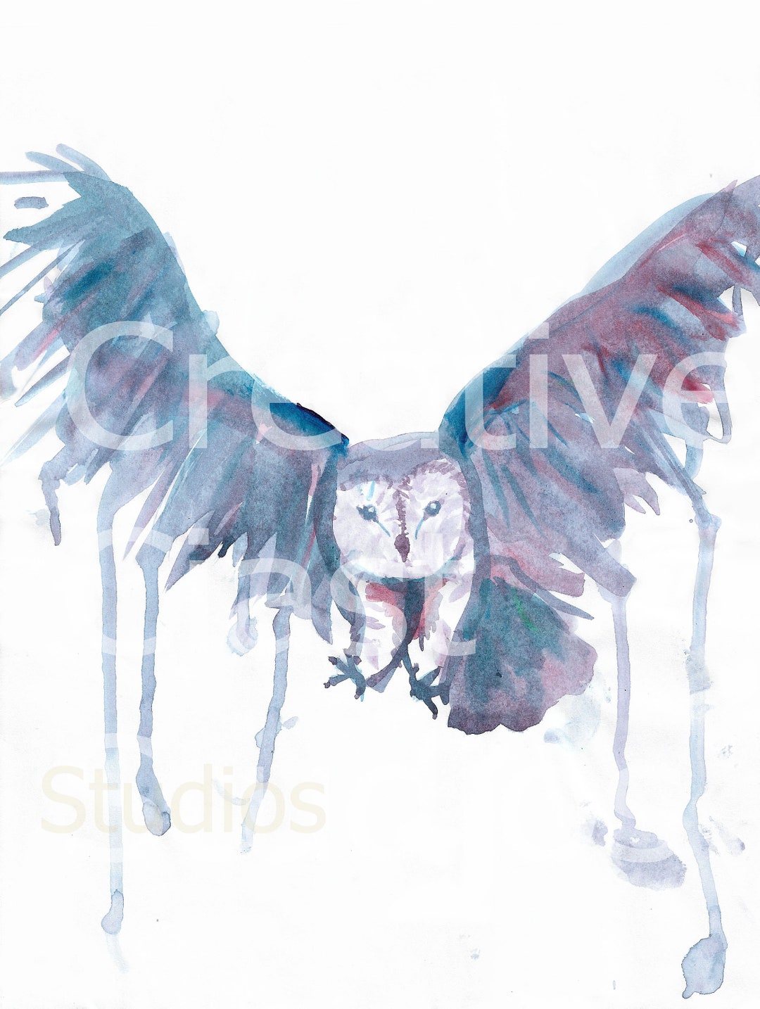 Barn Owl Painting Original Watercolor Art Print Original Artwork ...