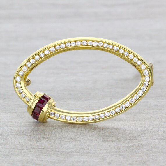 Diamond Hair Barrette with Rubies