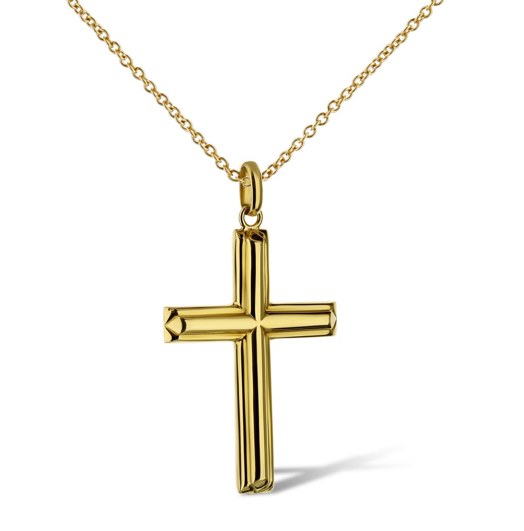 Hollow gold cross deals pendant