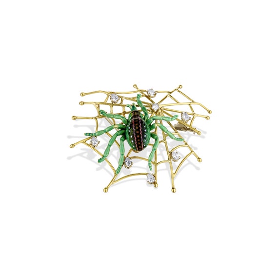 Bellini Florence 18K Yellow Gold Spider Web Brooch - image 3