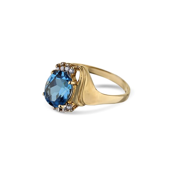 Blue Topaz and Diamond Ring - image 4