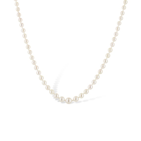 Pearl Choker Necklace Double Strand Sterling Silver