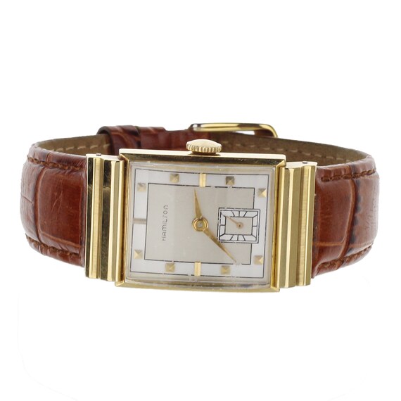 Pre owned Vintage Hamilton Rectangular Yellow Gold Manual Wind