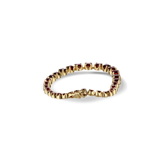 14K Yellow Gold Graduated Ruby Bracelet - image 3