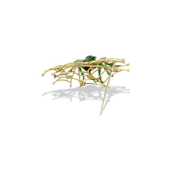 Bellini Florence 18K Yellow Gold Spider Web Brooch - image 2