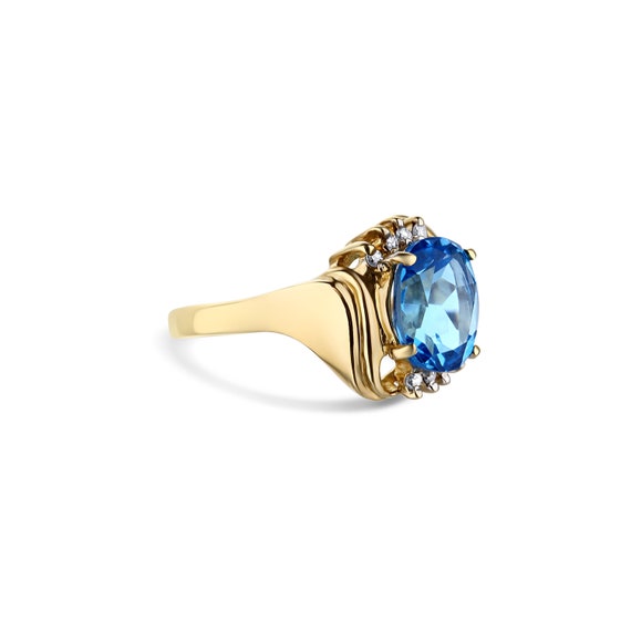 Blue Topaz and Diamond Ring - image 2