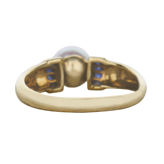 Pearl and Blue Sapphire Ring - image 4