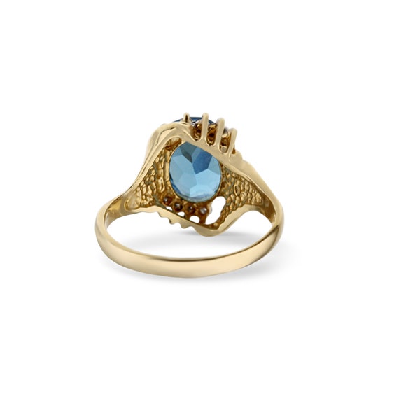 Blue Topaz and Diamond Ring - image 3