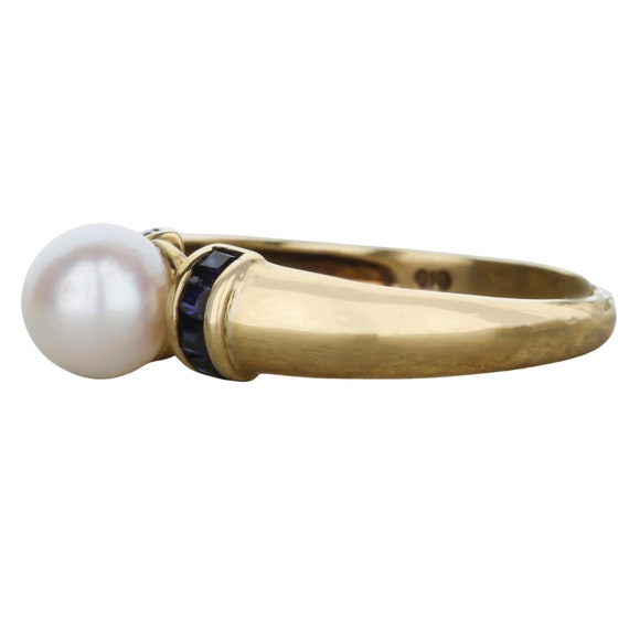 Pearl and Blue Sapphire Ring - image 3