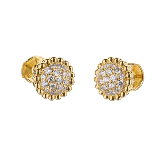Van Cleef Arpels Perl e Diamond Earrings 18k Yellow Gold REF