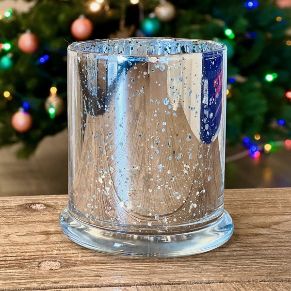 Silver Mercury Glass Jar | Pencil Holder | Brush Holder | Holiday Centerpiece | Candle Vessel | 3 pk.