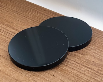 Glossy Black Metal Lid with Silicone | 100mm Jar