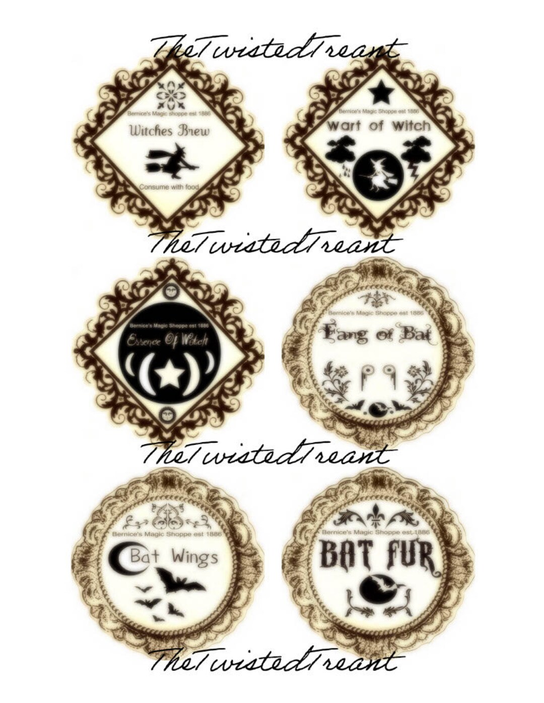 Halloween Apothecary Potion Labels Digital Download Vintage - Etsy