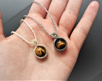 Jasper Tiger/'s eye Maxi macrame beige earrings Smoky Quartz and Bull/'s eye handmade with natural semi precious stones