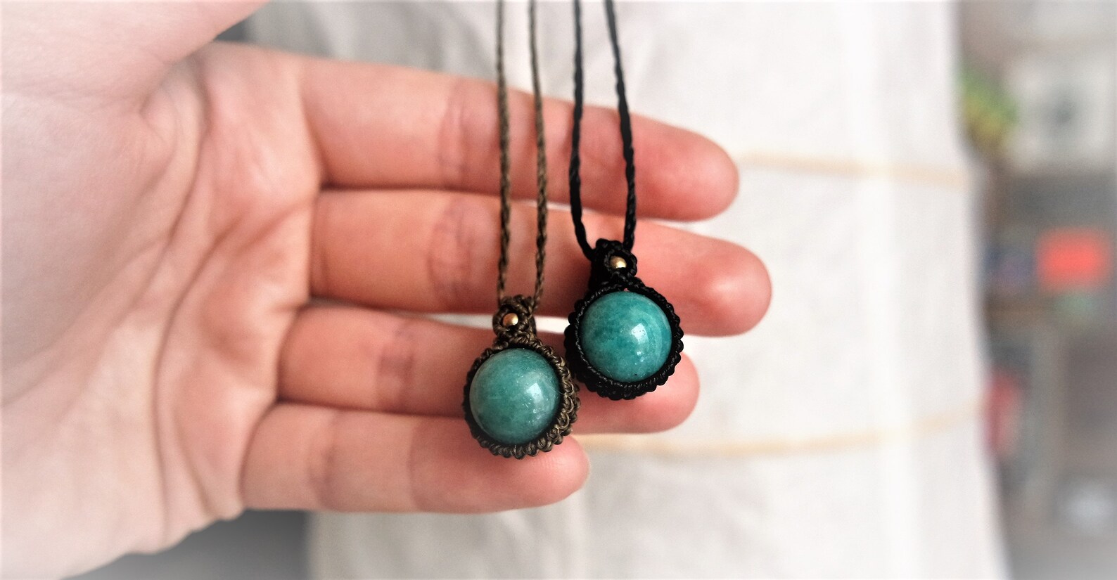 Amazonite Doublet Small Anice Boules Muse Necklace