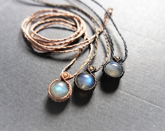 Collana in macramè di labradorite: gioielli in cristallo boho con pietre preziose