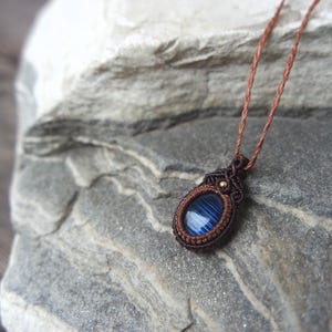 Labradorite Macrame Pendant: Boho Crystal Necklace, Leo Zodiac