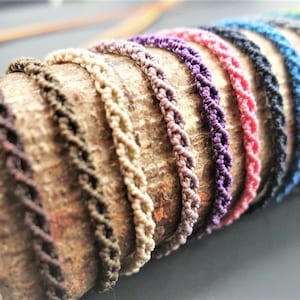 Pulsera/tobillera de macramé surfista impermeable, tobillera boho, pulsera para él, regalo boho para ella, pulsera de la amistad colorida, tobillera boho hippie