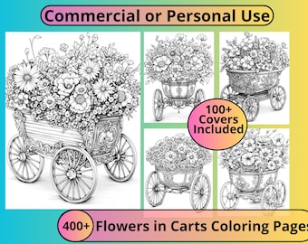 Kleurplaten bloemen: stressverlichting, commercieel gebruik (PLR, JPEG)
