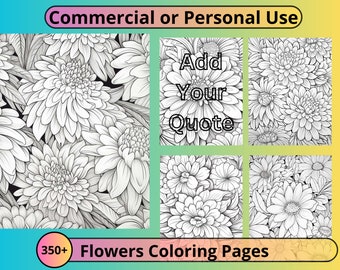 350+ kleurplaten met bloemen: Mindfulness-dagboekontwerpen (PLR, pdf)