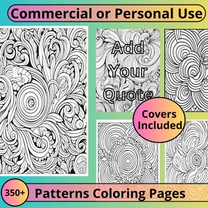 Abstract Patterns Coloring Pages: 350+ PLR Commercial Use (PDF)