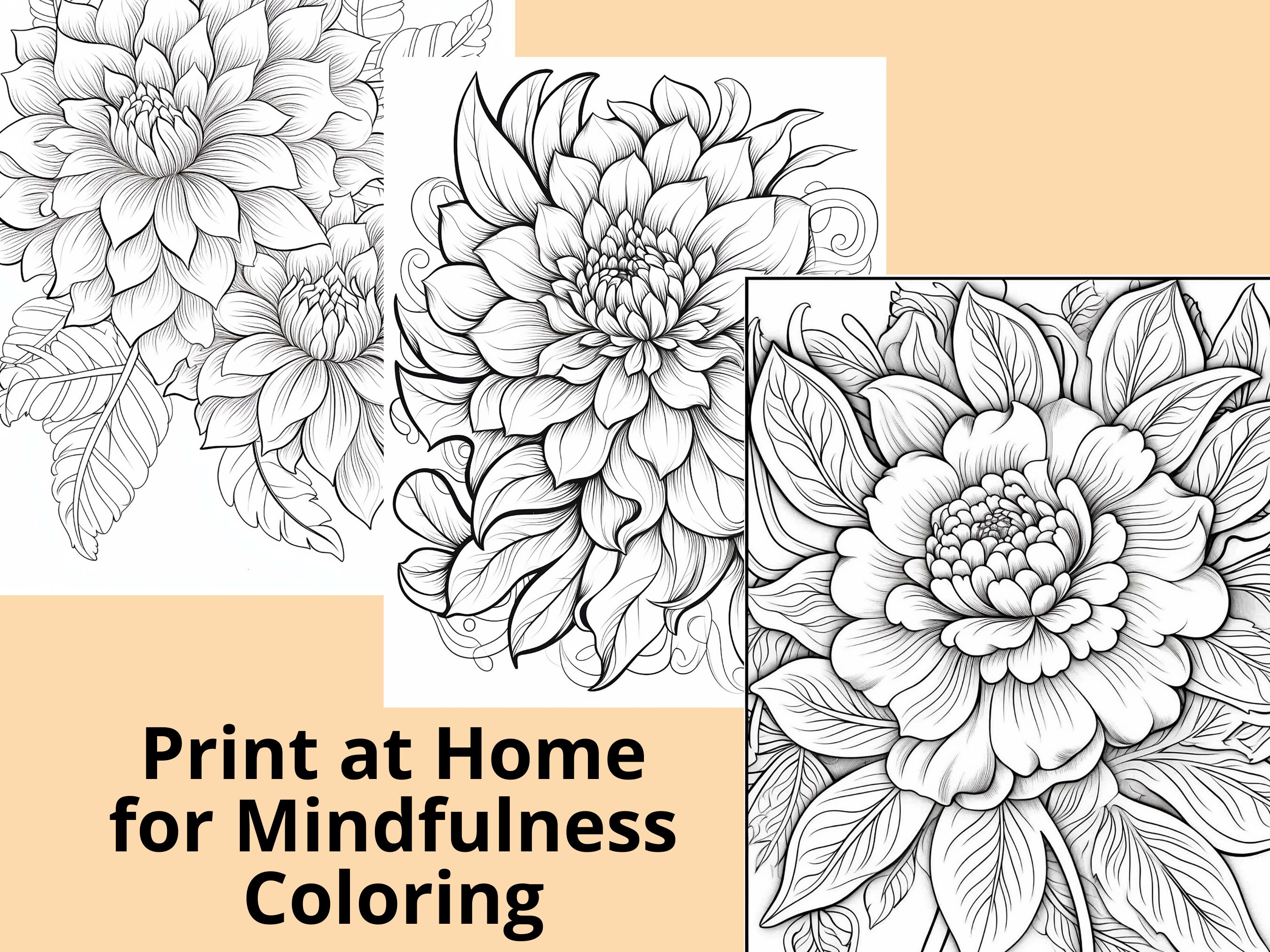 350+ Floral Coloring Pages: Mindfulness Journal Designs (PLR, PDF) - Etsy