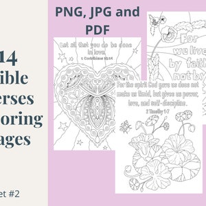 Bible Verses Coloring Pages, Inspirational Coloring Book, Religious Coloring Sheets, Scripture Coloring Book, PDF, PGN, JPG, For Procreate