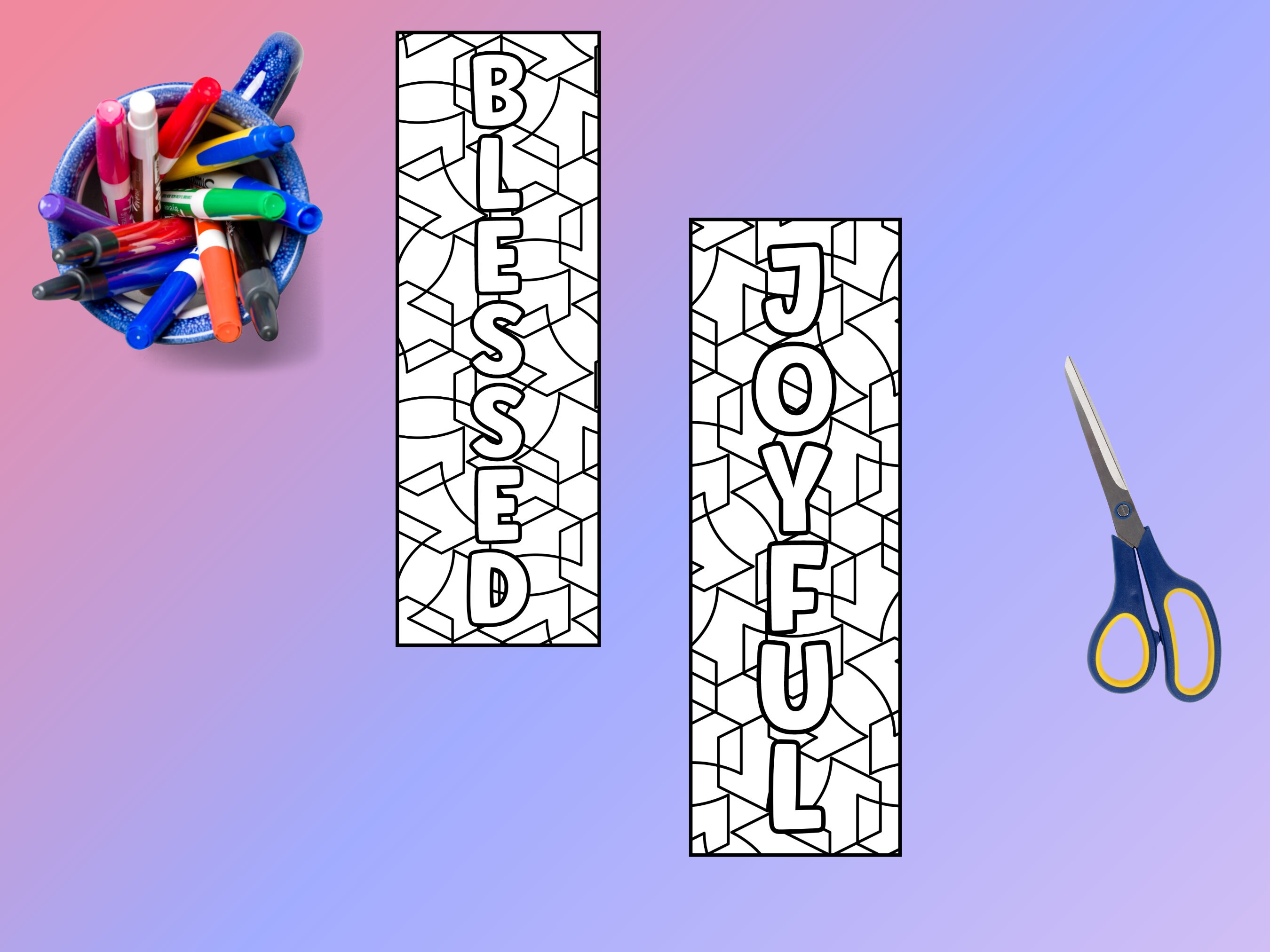 Bookmarks to Color, PLR Coloring Pages, Bookmarks for Gifts, Sunday ...