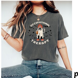 Halloween Occupational Therapy Shirt, OT Shirts, OT Gift, Occupational Therapist Gift, Retro Ghost Ot Tee, Vintage Ot Tshirt, Comfort Colors image 2