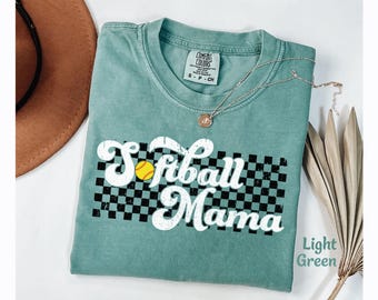 Softball Mama Shirt, Softball Mama Tee, Softball Mama Tshirt Gift for Softball Mom Shirt, Retro Softball Game Day Mom Shirts, Comfort Colors