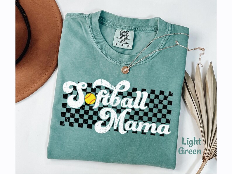 Softball Mama Shirt, Softball Mama Tee, Softball Mama Tshirt Gift for Softball Mom Shirt, Retro Softball Game Day Mom Shirts, Comfort Colors image 3