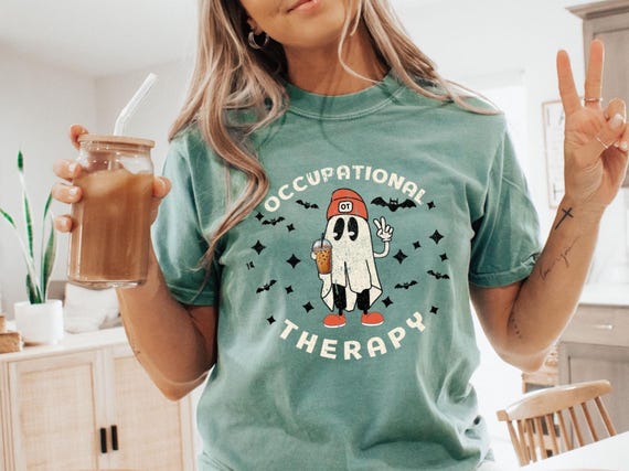 Halloween Occupational Therapy Shirt, OT Shirts, OT Gift, Occupational Therapist Gift, Retro Ghost Ot Tee, Vintage Ot Tshirt, Comfort Colors